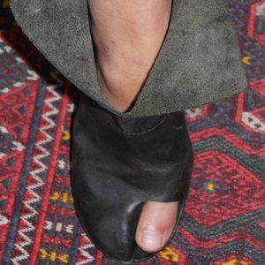 Marsell rare unique asymmetric peep toe soft leather booties/heels Italy